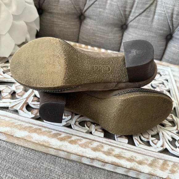 Gabor Suede Leather Fringe Heels Boots Women’s US 9.5 - Picture 4 of 11